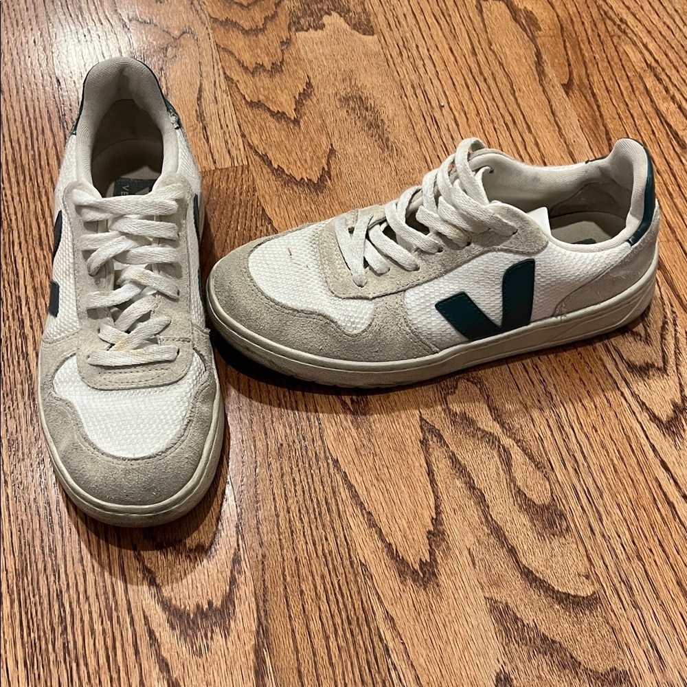 Veja Green Grey and White Sneakers